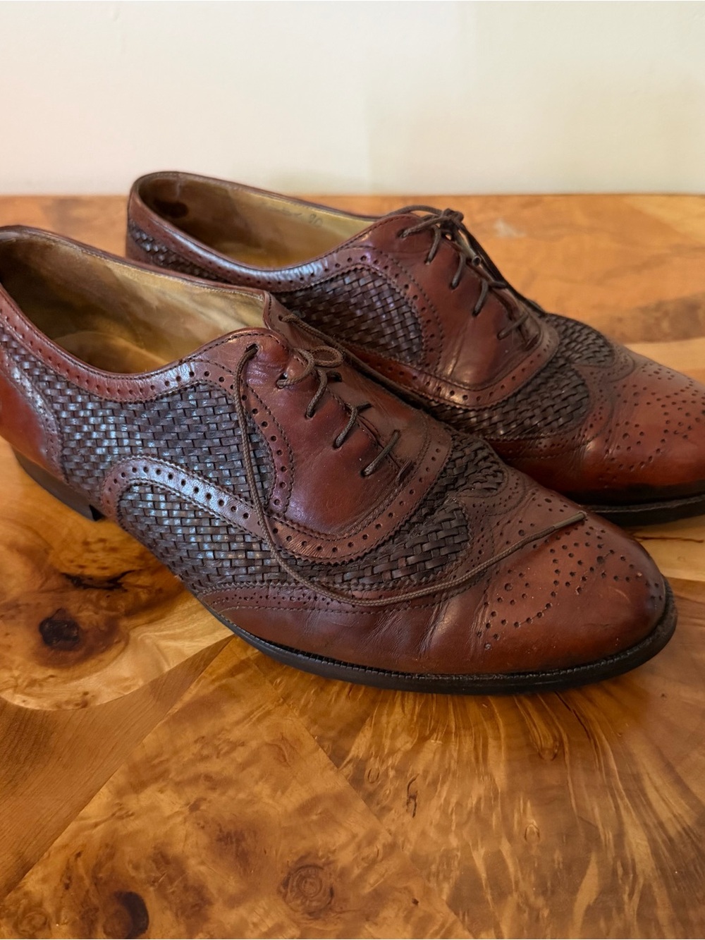 Cole Haan Handmade In Italy Oxford Shoes Brogues Men's Size 9-9.5 Leather